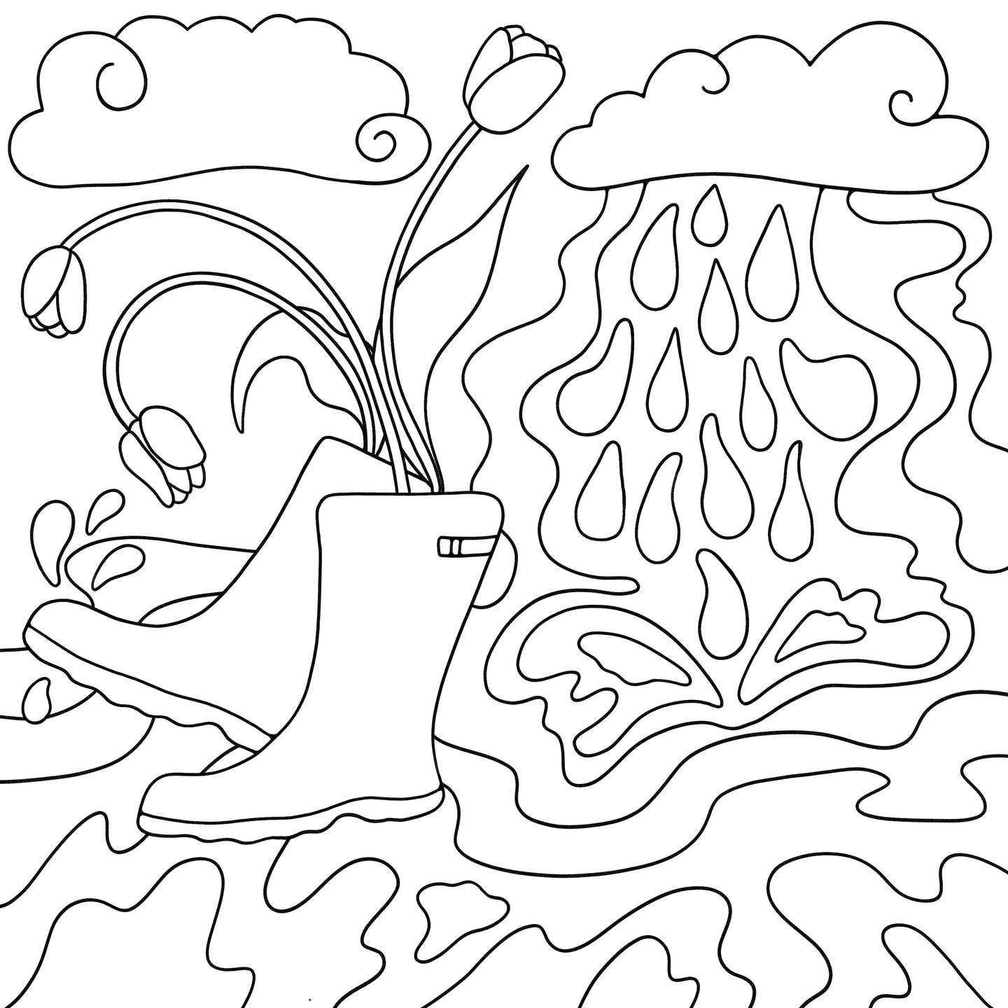 Nature Vibes: Printable Retro Coloring Book Pages